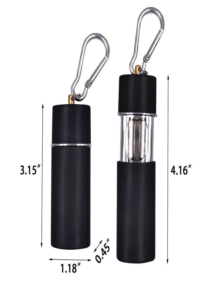 Hourwof Portable Ashtray with Lid,Metal Outdoor Pocket Ashtrays with Keychain for Cigarettes,Travel Ash Trays,Black - Image 4